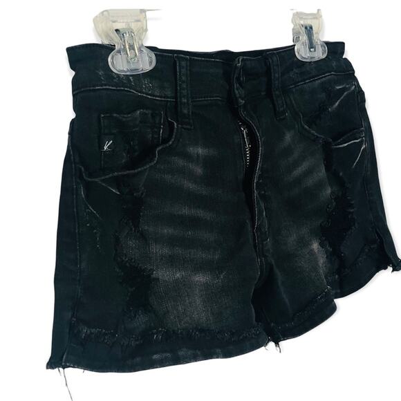 KanCan Black Distressed Denim Shorts – Size 24 - Picture 13 of 15